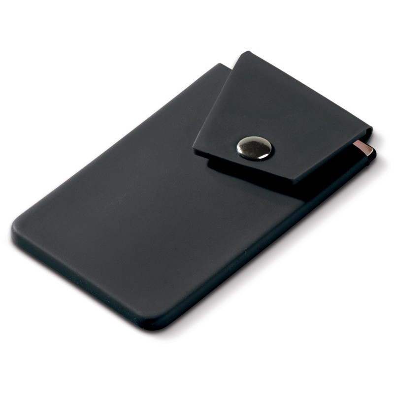 Porte-carte en silicone pouvant être fixé à l'arrière de votre téléphone  portable. Adapté à de nombreuses cartes. Se ferme au mo